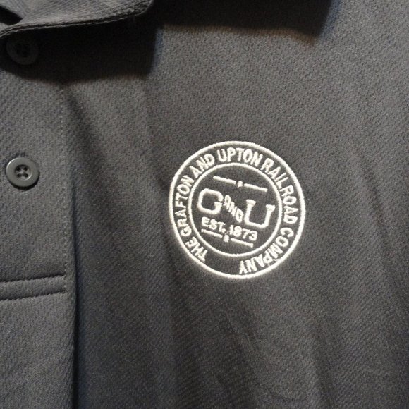 Grafton & Upton Railroad Co~est 1873 Embroidered Polo~Rail raod fan~Has … - Picture 2 of 5